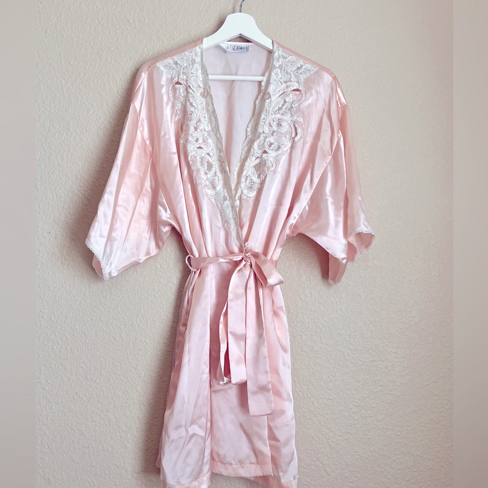 Vintage Etienne Embroidered Silky Robe